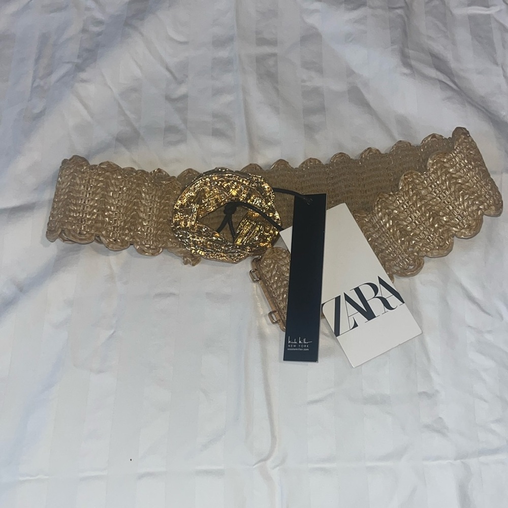 NWT Zara Woman Accessories SCALLOPED STRETCH BELT